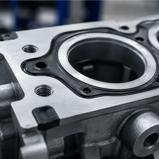 Rubber gasket in an automotive assembly