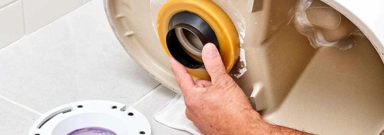 Installation of a high-elasticity rubber flange seal
